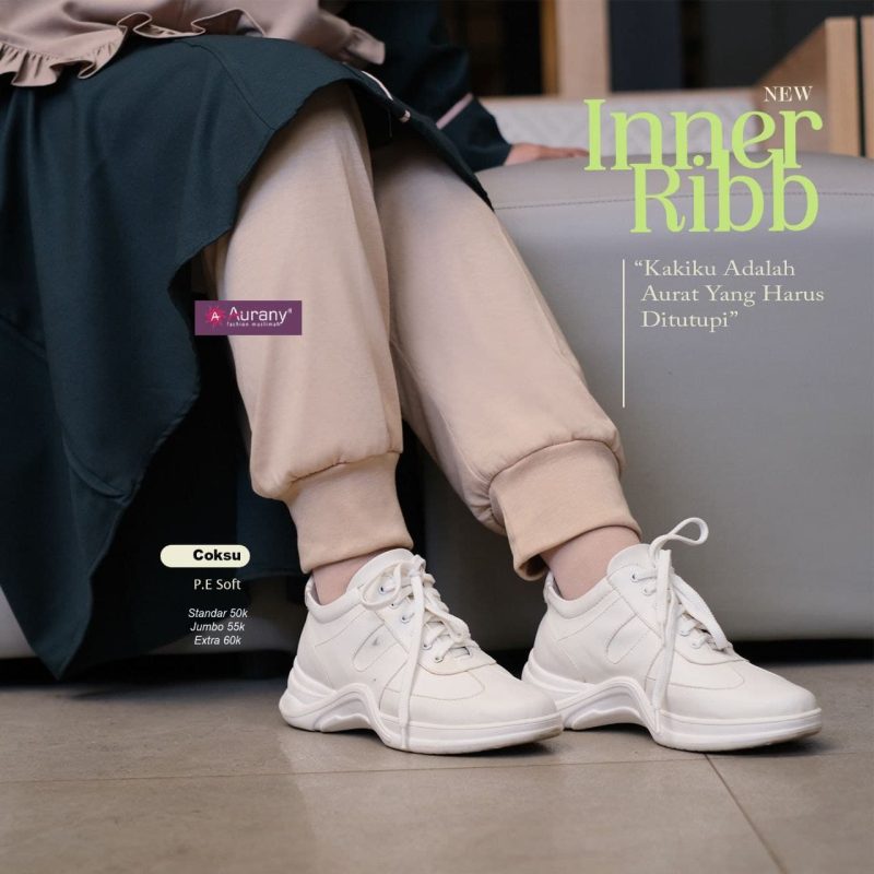 celana inner aurany rib coklat susu